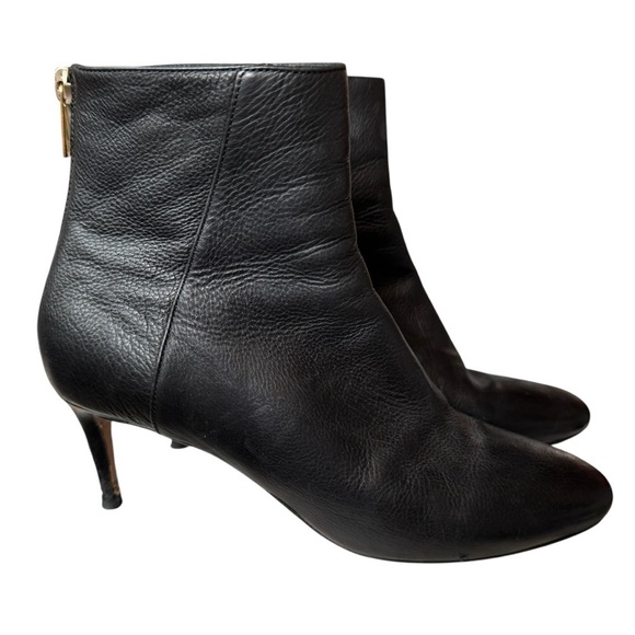 Jimmy Cho Black Calfskin Booties Size 37